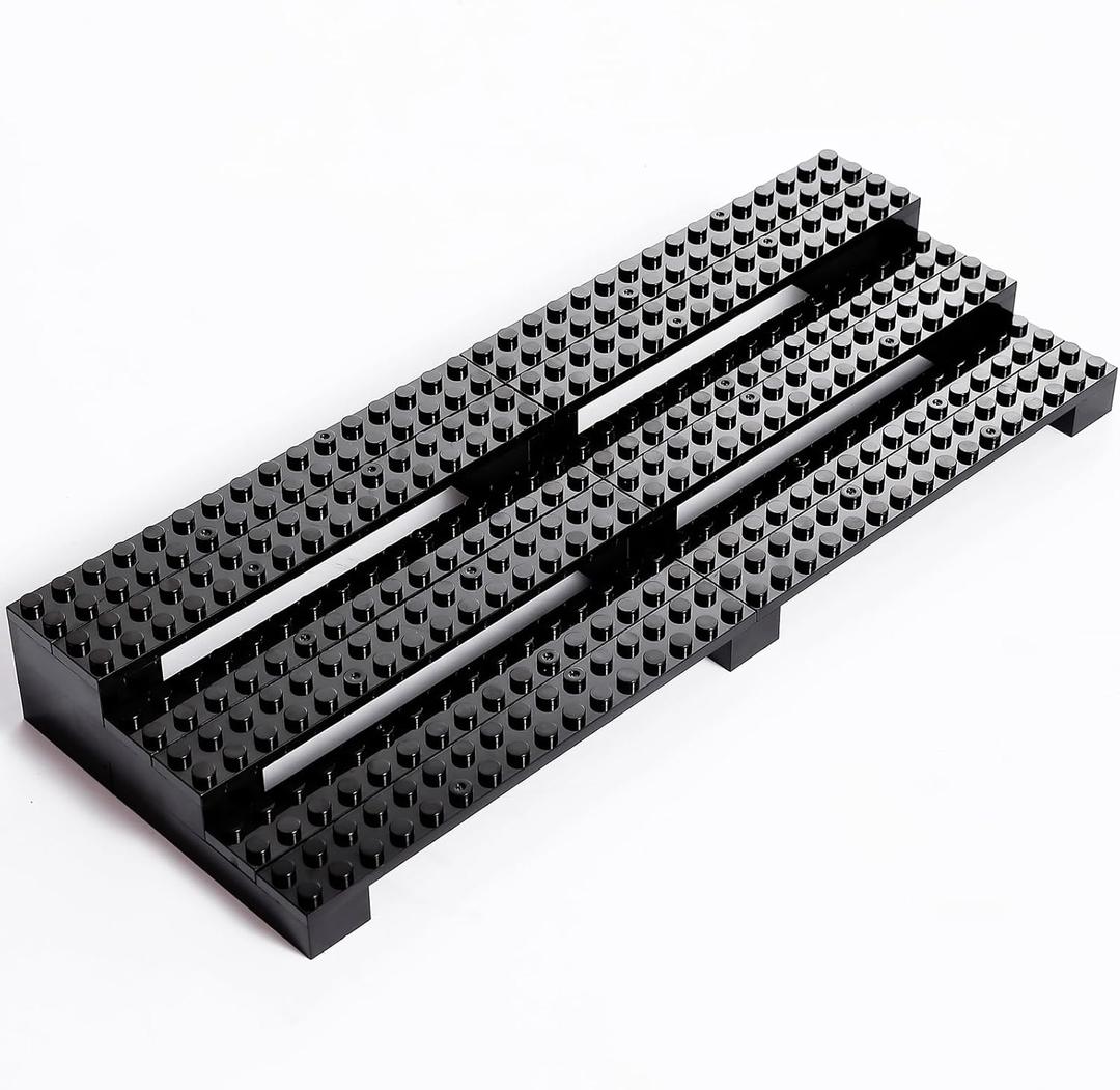 Minifigures Display Stand, for Lego Minifigure Display Case 3-Tier Mini Figure Shelves Compatible Action Figures Legos Lovers Gift, Black