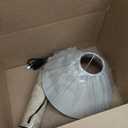 18.11" Mid Century Marble Table Lamp with Beige Linen Shade
