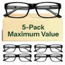 Gaoye 1.25 Professional Reading Glasses for Men for All Day - Computer Readers with Blue Light Protection - Value Pack