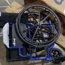 Drive Medical Blue Streak Lightweight Foldable Wheelchair - Enhanced Mobility Support - Durable Construction - Padded Comfort - Swing-Away Leg Rests - Desk Arms - Blue/Black - 20 Inch Seat