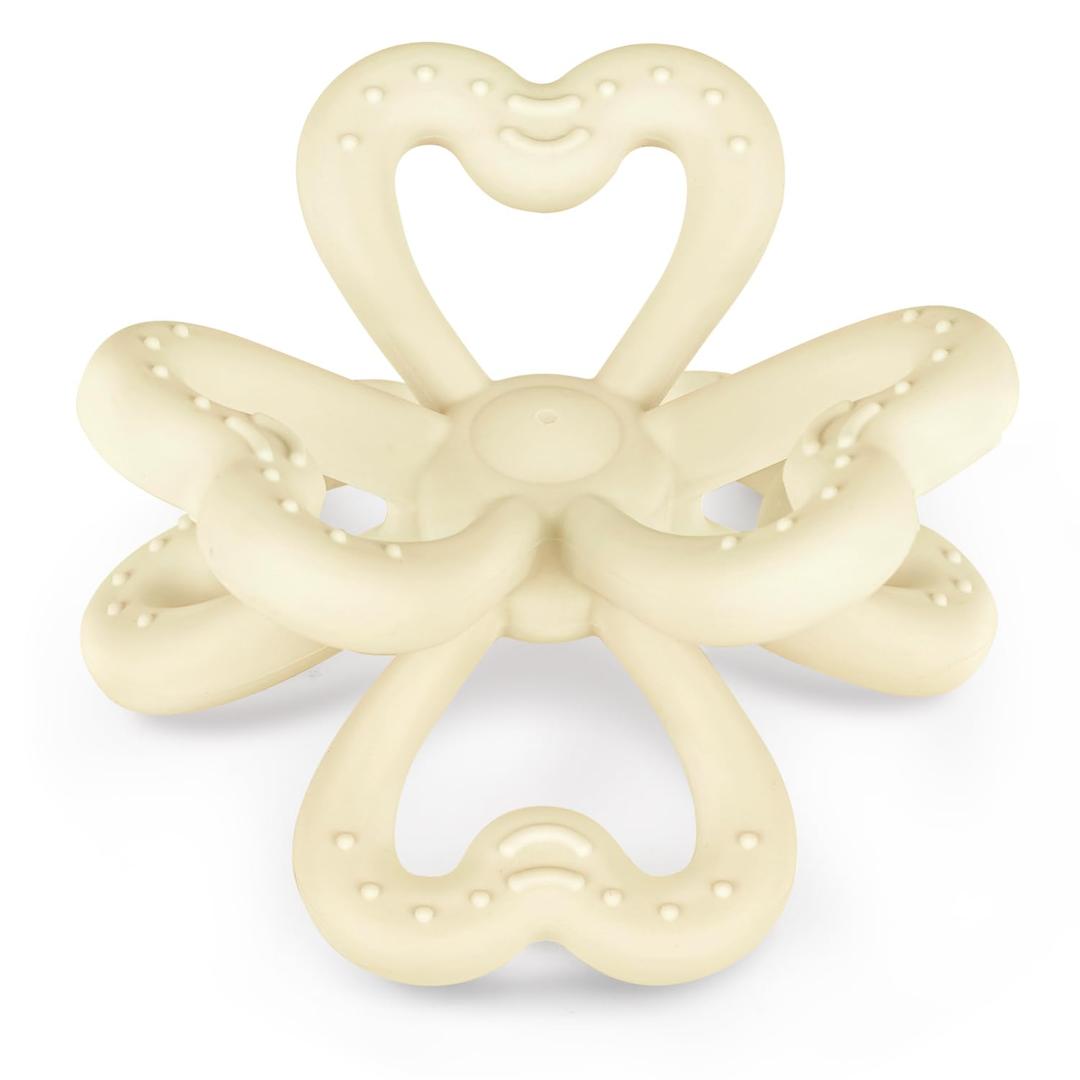Haakaa Silicone Clover Teether Toy - Food Grade Silicone Teething Toys for Babies 3-6 Months 6-12 Months, Soft & Easy Hold Chew Toy for Infant, BPA Free (Oat)
