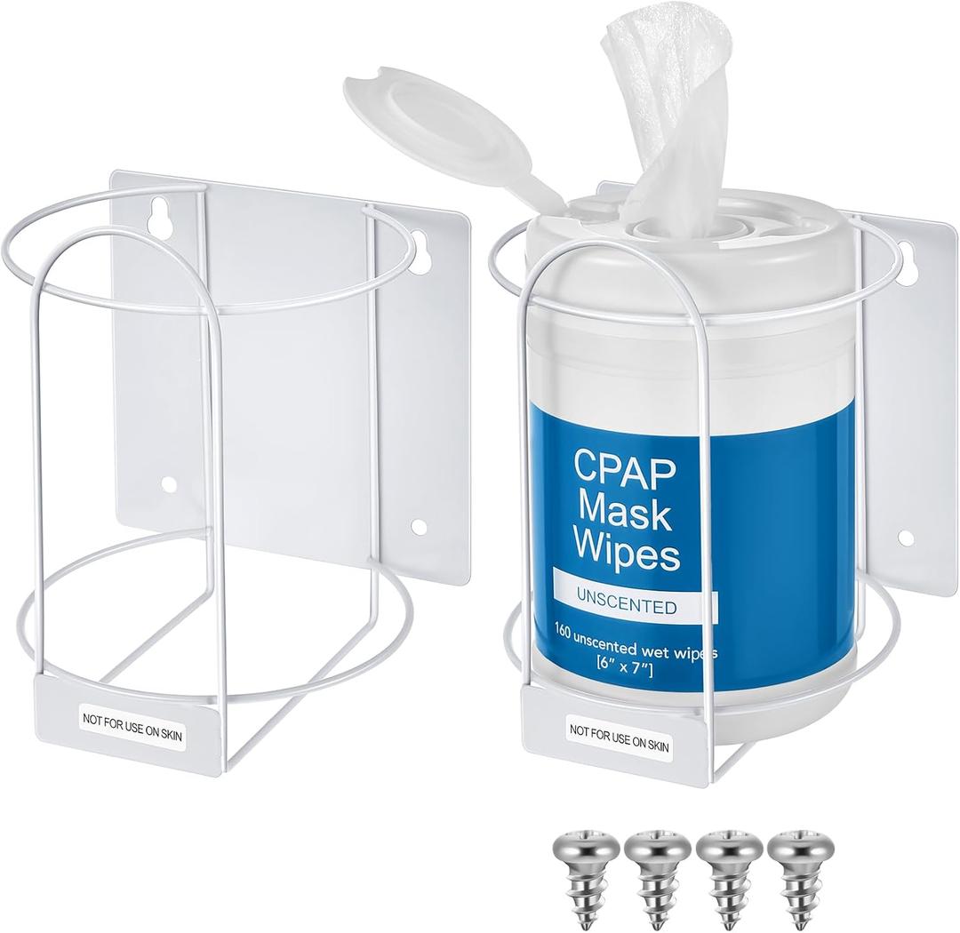 Maxcheck 2 Pack Wipes Holders Wall Brackets, Cleaning Wipes and Diapers Container Organizer Dispenser for Hospital, Kitchen, Bathroom, Offices, Home and Public Restrooms(White)