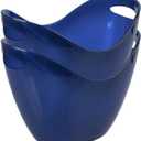 Ice Bucket, Shatterproof Double Wall Insulated, 2.11 Gallon (8L), Plastic with Handles, 2 Pack (Blue)
