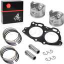 MOTO1988 Piston & Ring ANG Gasket Compatible with EZGO TXT 4 Cycle Gas Golf Cart 295cc MCI Fuji Robin Engine 1991-2008 OEM 26607-G01 26608-G01 4570 Standard