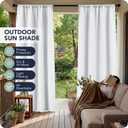 White Outdoor Curtains for Patio Waterproof - 8 Panels Weatherproof Privacy Outside Curtains with Rod Pocket for Pergola, Gazebo, Porch, Cabana, Balcony, 54 x 84 Inch