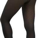 Fleece Lined Tights Women Sheer Warm Pantyhose Leggings Fake Translucent Thermal Winter Thick Tights for Dresses (Medium, Grid)