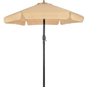 7.5Ft Valance Patio Umbrella for Outdoor, UV Protect Pool Umbrellas with Heavy Duty Pole, Market Umbrella with Push Botton Tilt & Crank