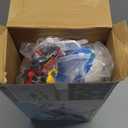 CUTE STONE Toy Airplane with Smoke, Lights & Sounds, Friction Powered Plane Toy with Mini Cars for Kids, Great Christ Gift for Boys and Girls