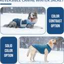 Reversible Dog Winter Coat, Waterproof Warm Fleece Sweater Windproof Lightweight Pet Snow Jacket for Medium Large Dogs with Double Ended Zipper, Cold Weather Dog Coat,Blue,M (M (Neck 15.716.5", Chest 24.425.2"))