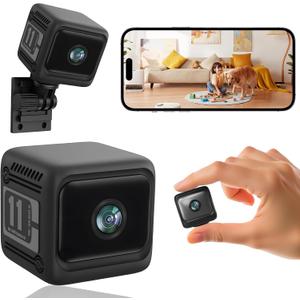Spy Camera Hidden Camera, 4K Mini Cameras with Motion Detection, for Nanny Cam Wireless Surveillance for Indoor Home and Office Black