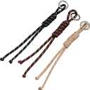 paracord Charm Bag Keychain AccessoriesRope Bag Charms for Handbag Y2k Accessories Purse Hanging Ornament (Coffee Brown+ Cream +Black)