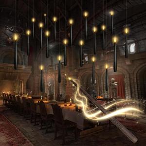 Flameless Floating Candles with Wand20 Pcs Magic LED Hanging Taper CandlesFlickering Battery Operated Taper Candle with Wand Remote for Halloween Decorations Best Gift(Black)