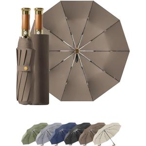 Rain Cats Large Umbrella 45 Inch diameter Umbrellas for rain Strong10 Ribs Fiberglass Windproof big Compact Automatic portable Folding Travel/Thick Fabric/Wood handle