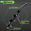 SYITCUN Auger Drill Bit for Planting - 4"X24" Heavy-Duty Auger Post Hole Digger for Fence- 1/2" Hex Drive Drill