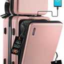 TRAVELARIM 20 Inch Carry On Luggage 22x14x9 Airline Approved, Carry On Suitcase with Wheels, Hard-shell Carry-on Luggage, Durable Luggage Carry-On, Pink Small Suitcase with Cosmetic Case