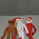 CneeeeeB Christmas Dog Toys Squeaky 3-Pack Interactive Puppy Teething Chew Toy Deer Snowman Santa Claus Shape with Crinkle Sound Paper Tail no Stuffed,Keep Them Busy, for Large Medium Small Breeds