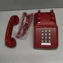 Traditional Red Landline Phone, Retro Corded Telephone Visible Ringing Indicator, Classic 2500 Analog Desk Phone, Vintage Corded Desk Telephone Large Button, Old Red Telephone Landline for School,Home