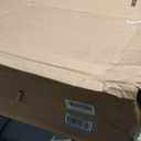 United Solutions 23 Gallon Highboy Plastic Recycling Bin Kitchen Trash Can with Lid, Pass Through Handles, and Dustpan Edge, Blue