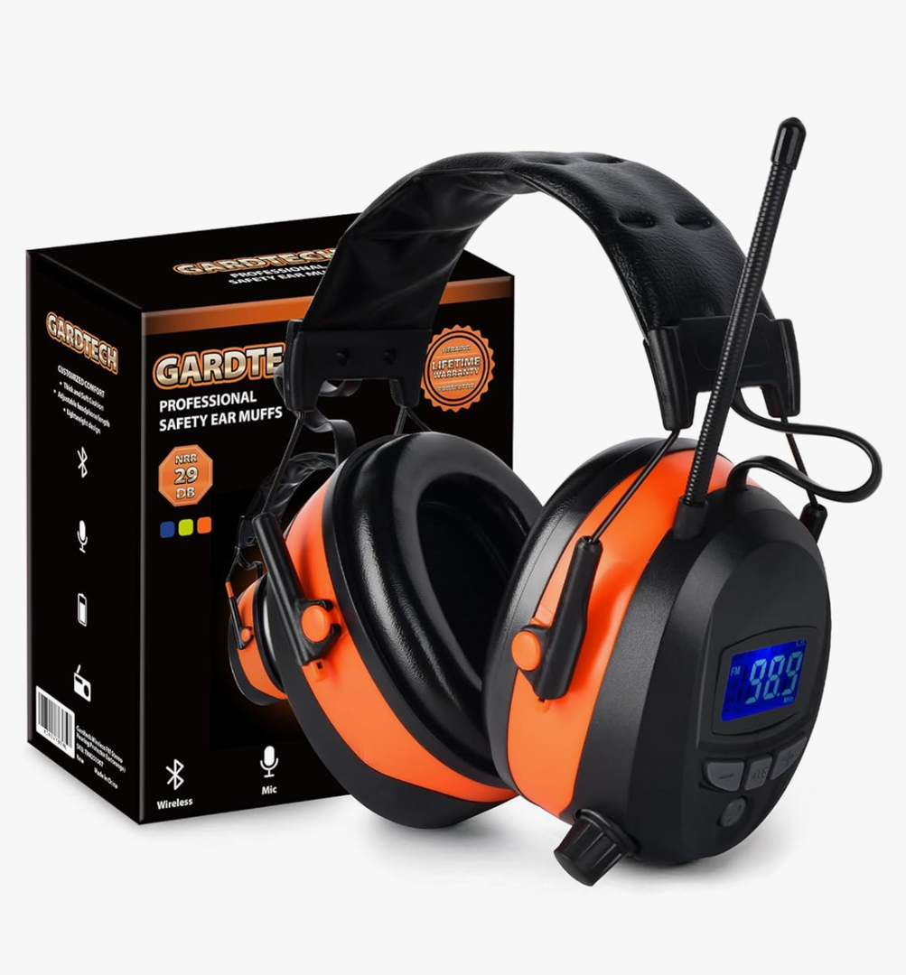 Gardtech Hearing Protection with Bluetooth, FM Radio Earmuffs, NRR 29dB Hearing Protection Headphones