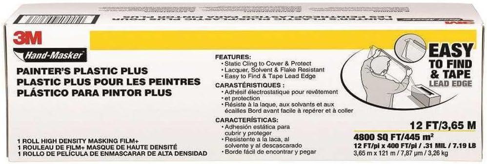 3M Hand masker Painters Plastic Plus MFB-12, 12 ft x 400 ft x .31 mil(3,65 m x 121 m x .00787 mm)