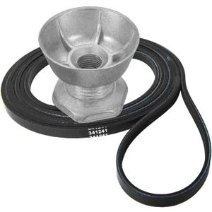 Seentech 341241 Dryer Belt & 8066184 Motor Pulley - Compatible for Whirlpool, Kenmore Dryers  Replace part number: PS11744884, W10290525, WP8066184VP, AP6011686, 8578565, W10299847, 3389627, 694871