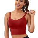 Everrysea Sports Bras for Women High Support Longline Workout Tank Tops Built in Bra Strappy Yoga Padded Crop Top, Small