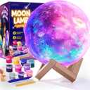 LAOESE Paint Your Own Moon Lamp Kit, Cool Gifts DIY 3D Moon Night Light, Arts and Crafts for Kids Ages 8-12, Space Art Supplies Craft Kits, Girls Boys Birthday Gifts for Kids Ages 3 4 5 6 7 8-12+