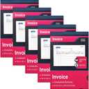 XKDOUS 5 Pack Invoice Receipt Book, 2-Part Carbonless, 5-9/16" x 8-7/16" Invoice Book for Small Business, 50 Sets per Book