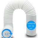 Portable Air Conditioner Hose, Portable Exhaust Vent Hose with 5.1 Inch Diameter,Clockwise Thread, 90 Inch Length (White)