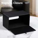 Extra Large Tissue Box Cover for Standard Size 180 to 230 Count Box of Tissues, PU Leather Rectangle Tissue Holder with Magnetic Closure (Black)