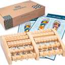 TheraFlow Foot Massager for Plantar Fasciitis Relief - Mom Gifts for Women & Gifts for Dad, Wooden Foot Roller Massager with Deep Tissue & Reflexology Nubs (Includes Reflexology Chart)