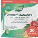  Nature's Way Weight Manager Drink Mix Packets, Mixed Fruit Flavored, 30 ct | Supports Craving Management & Abdominal Fat Loss*(1), with Clinically Studied Ingredients, Plant-Based Fiber, No Sugar (EXP 12/20/26)