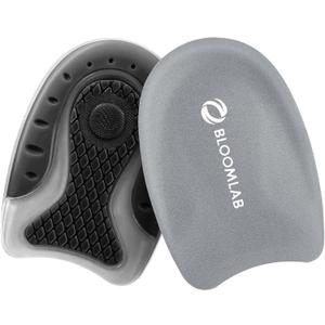 Premium Gel Heel Pads for Shoes, 2 Pack, FSA HSA Eligible, for Plantar Fasciitis, Bone Spurs, Pain Relief Protectors of Sore or Bruised Feet, Foot Relief Support Comfort Cushion Insoles for Women/Men (Size M (Women's 4.5-9.5 | Men's 6-8.5), 1 Pair Midnight Black)