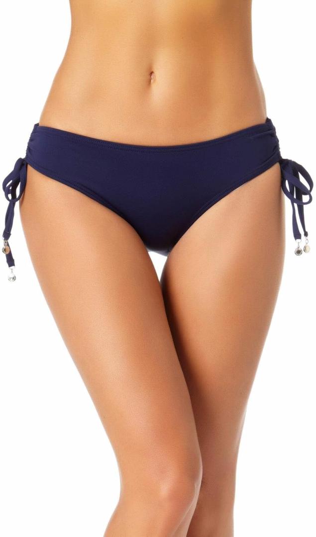 Anne Cole Women's Live in Color Side Tie Bikini Swim Bottom (Medium, Navy)