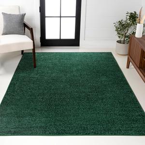 JONATHAN Y Haze Solid Low-Pile Emerald Indoor Area Rug 3x5, Coastal,Bohemian,Minimalist,Classic, Easy-Cleaning for Living Room,Bedroom,Kitchen,Pet Friendly,Non-Shedding (SEU100L-3), 2'11" x 5'