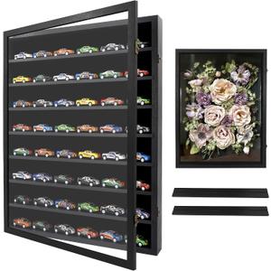 FramePro Shadow Box Frame Display Case 18x24 with Removable Shelves, Deep Memory Box Trinket Knick Knack Shelf Cabinet for Collector, Keepsake Coins Military Medals Wedding Flowers Black