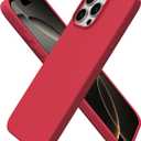 ORNARTO Compatible with iPhone 16 Pro Max Case 6.9", Slim Liquid Silicone 3 Layers Soft Gel Rubber Shockproof Protective Cover with Anti-Scratch Microfiber Lining-Red