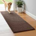 SUBRTEX Bathroom Rugs, 24" x 60" Chenille Bath Rug Soft Short Plush Bath Mat Soft Shower Mat Water Absorbent Shower Mat Quick Dry Machine Washable, Chocolate