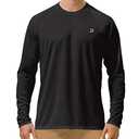 Roadbox Mens UPF 50+ UV Sun Protection Shirts Outdoor Long Sleeve SPF Diving Rash Guard for Fishing Hiking Swimming Black M