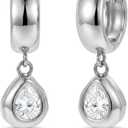 Trendy Gold Dangle Earrings for Women 14K Gold Silver Plated Chunky Drop Earring Statement Hoop Huggie Cubic Zirconia Diamond Crystal Charm Lightweight Hypoallergenic Jewelry Accessories Gifts for Women