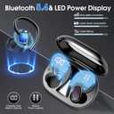Wireless Earbuds, Bluetooth 5.4 Headphones Sport, Over Ear Buds with ENC Noise Canceling Mic, Deep Bass Stereo Earphones with Hook, 50H Playback, LED Display, IP7 Ear Buds for Workout Running, Black