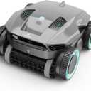 Cordless Robotic Pool Cleaner, Pool Vacuum for Inground Pools, Wall Climbing, 120 Min Runtime, Quad-Motor, Powerful Suction, Automatic Pool Vacuum for In Ground Pool Up to 1500 sq. ft, Grayblack