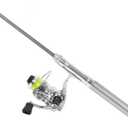 Pocket Fishing Rod and Reel Combo - Mini Pen Pole, Retractable Ultra Light for Sea, Rock, and River Fishing (Silver)