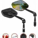 Bike Mirror Handlebar Mount, HD Wide Rear View Bicycle Mirrors for Handlebars with Scratch Resistant Glass, 360°Adjustable Bike Rear View Mirror for Scooter, Motorcycle, Bikes (HD Lens: 1 Pair)