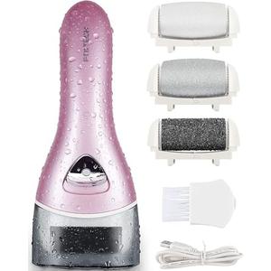 Electric Foot Callus Removers Rechargeable,Portable Electronic Foot File Pedicure Tools, Electric Callus Remover Kit,Professional Pedi Feet Care Perfect for Dead,Hard Cracked Dry Skin（Pink）