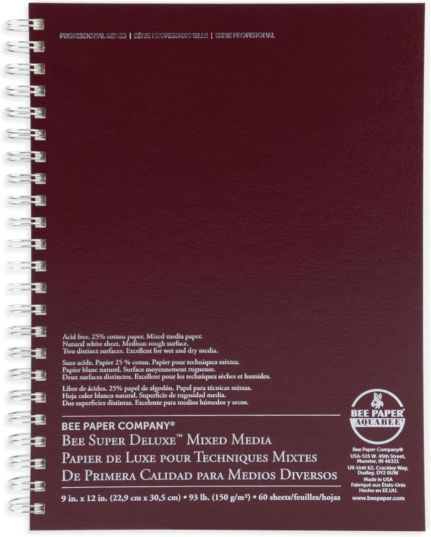 Bee Paper - 9"x 12" Super Deluxe Mixed Media Sketching Pad, 60 Sheets Bee Paper - 9"x 12" Super Deluxe Mixed Media Sketching Pad, 60 Sheets