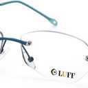 LUFF Rimless Reading Glasses for Women | Blue Light Computer Readers | Lightweight 16g Metal Frame | Eye Strain Relief 2.0