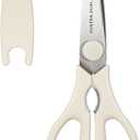 Kitchen Scissors for Food, HUNTER.DUAL Heavy Duty Come Apart Poultry Shears for Cooking, All Purpose for Cutting Chicken, Meat, Fish & Vegetables (Cream, 8.35 Inch)