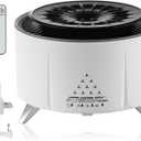 HODEMI Small Cool Mist Humidifier & Home Essential Oil Diffuser  Top Fill Ultrasonic Aromatherapy with Remote, Flame & Jellyfish Mist Modes, Timer & Auto Shut-Off, for Bedroom, Office, Plants (White)