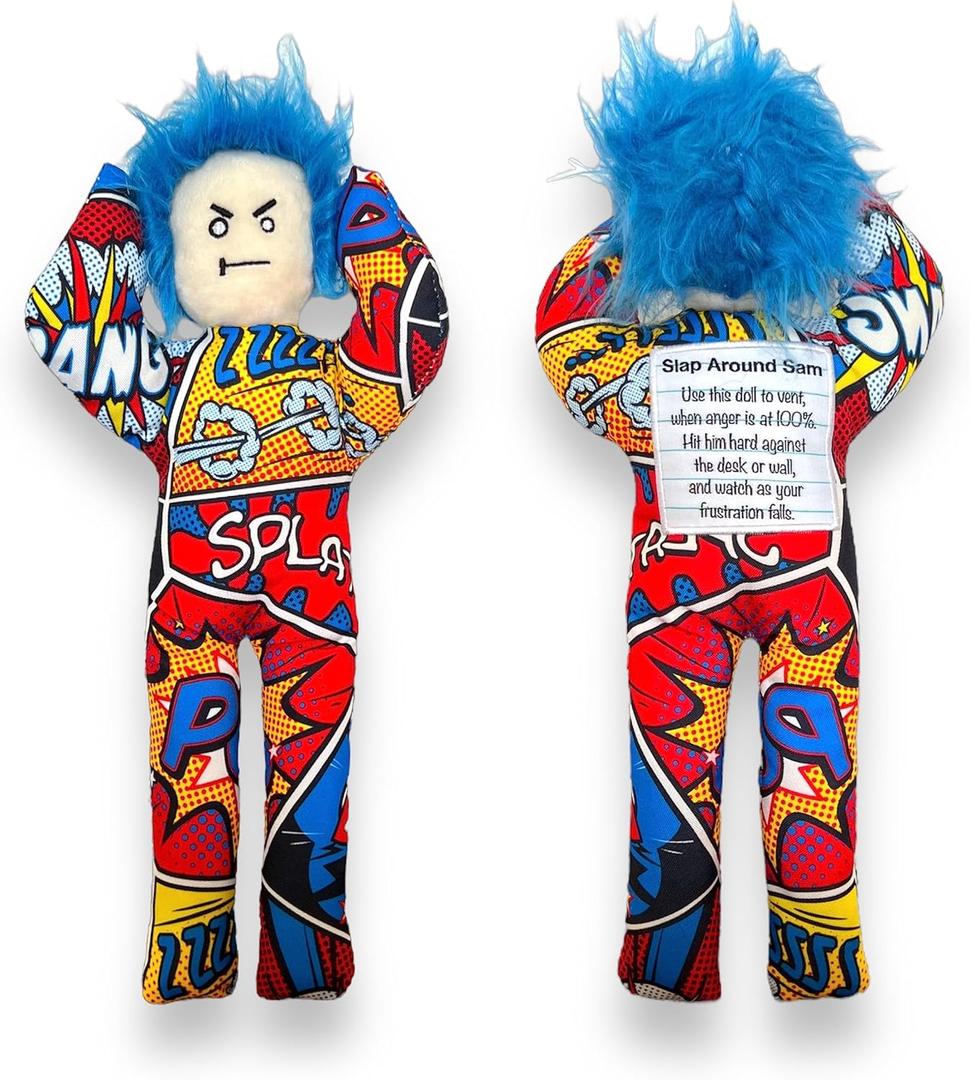 Funny Gag Gift - Stress Relief - Slap Around Sam Doll - for Friends, Co-Worker, Men, Women, Husband, Wife, Girlfriend, Boyfriend (Boombastic Pop)